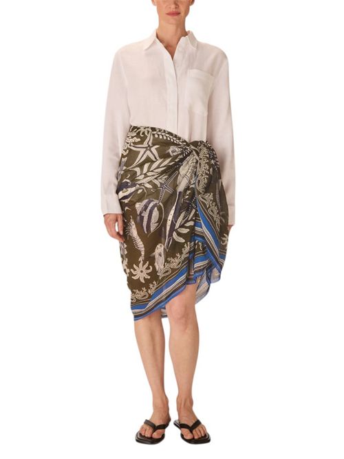 sciarpa donna 100x190 fantasia neptune militare Inoui Editions | SCARF100-NEPTUNEKHAKI